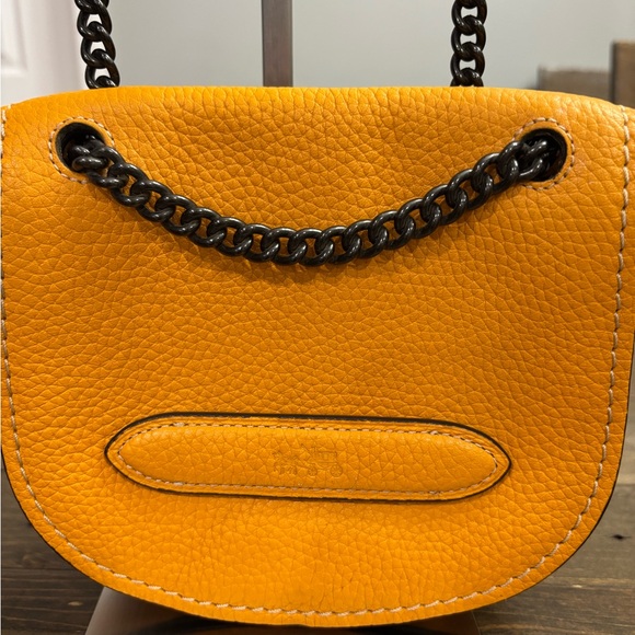 Coach Small Shadow Crossbody in Marigold Pebbled Leather